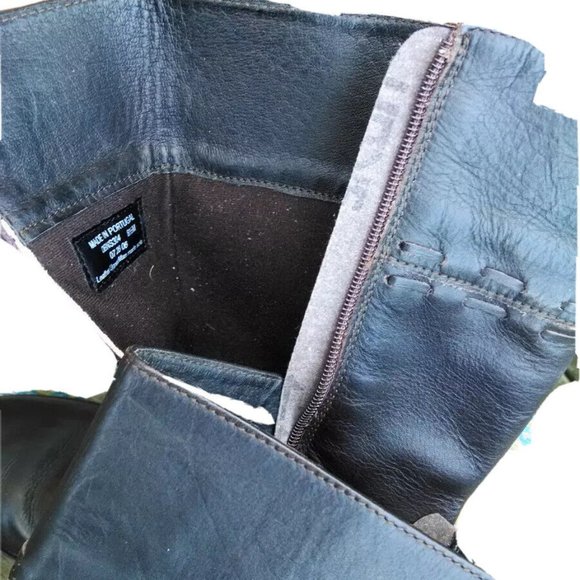 LL BEAN - Brown Leather Boots - Womens Lined - Size 8 1/2 - Distressed Look - Picture 9 of 10